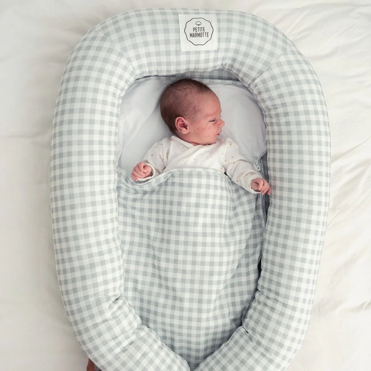 Nido colecho con colchón antiplagiocefalia Vichy Gris - Image 4