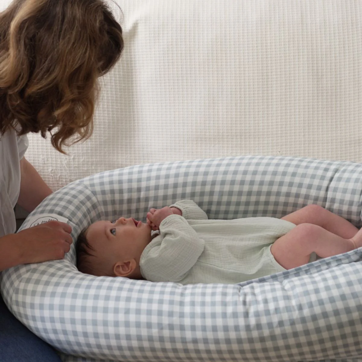 Nido colecho con colchón antiplagiocefalia Vichy Gris - Image 5